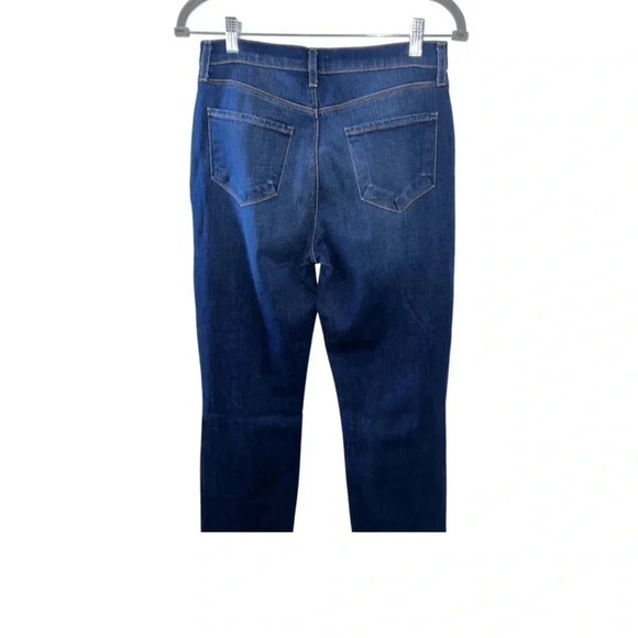 L'Agence Shane Distressed Mid Rise Slouchy Straight Jeans Dark Wash Size 26 - Picture 7 of 8